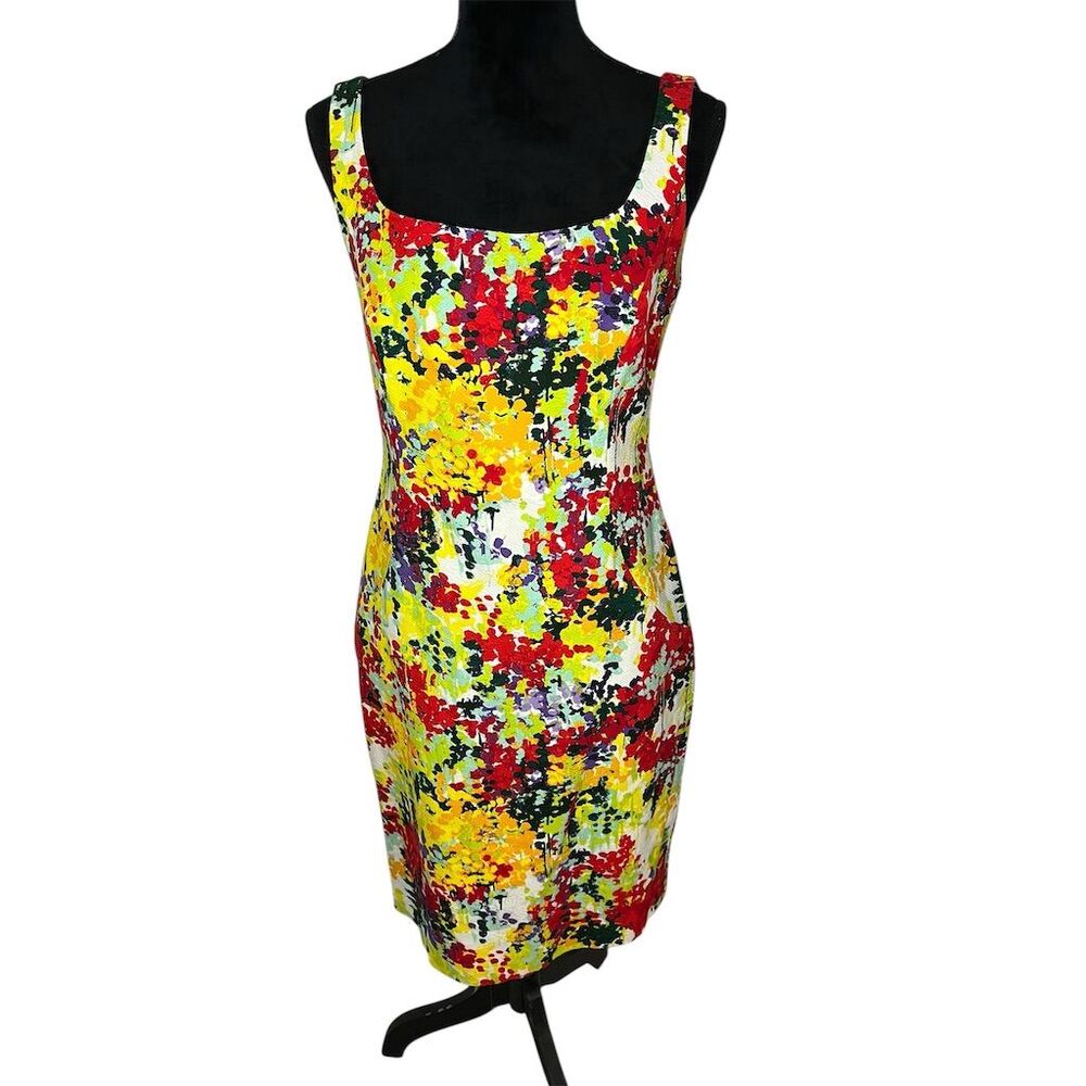 Madison STUNNING Women's Size 10 Multicolor Floral Sleeveless Knee Dress